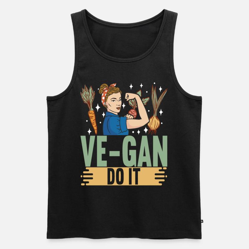 Vegan Vegetarier - Männer Premium Bio Tank Top - Schwarz