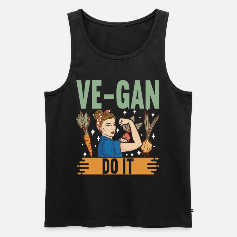 Vegan Vegetarier - Männer Premium Bio Tank Top - Schwarz