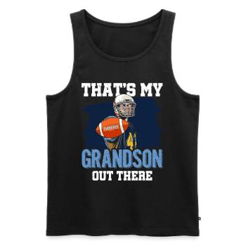 Das Ist Mein Enkel Da Draußen American Football - Männer Premium Bio Tank Top - Schwarz - Vorne - Michal (187cm)