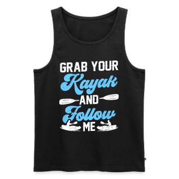 Prenez votre kayak et suivez-moi kayak kayak - Débardeur bio Premium Homme - noir - Devant - Michal (187cm)