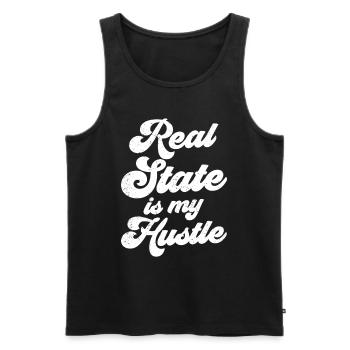 Real estate is my business Real estate agents - Men's Premium Organic Tank Top - black - Front - Michal (187cm)