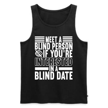 Blind visual impairment - Men's Premium Organic Tank Top - black - Front - AI Model Male 178 light (178cm)