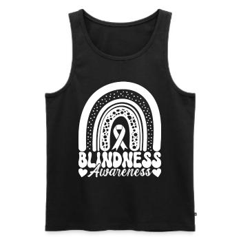Blind visual impairment - Men's Premium Organic Tank Top - black - Front - AI Model Male 178 light (178cm)