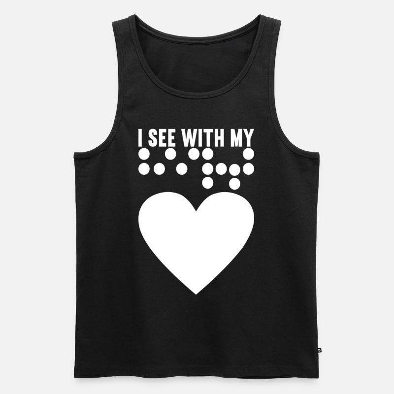 Blind Sehbehinderung - Männer Premium Bio Tank Top - Schwarz