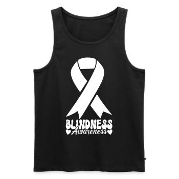 Blind visual impairment - Men's Premium Organic Tank Top - black - Front - AI Model Male 178 light (178cm)