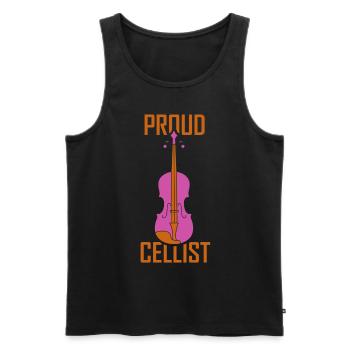 Proud cellist cellist Musician cello cello - Men's Premium Organic Tank Top - black - Front - AI Model Male 178 light (178cm)