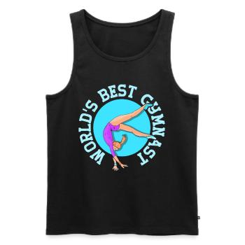 Der Beste Turner Der Welt Gymnast Gymnastik - Männer Premium Bio Tank Top - Schwarz - Vorne - AI Model Male 178 light (178cm)