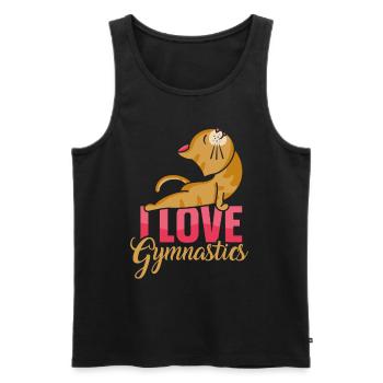 J’aime la gymnastique chat gymnastique gymnaste gymnaste - Débardeur bio Premium Homme - noir - Devant - Michal (187cm)