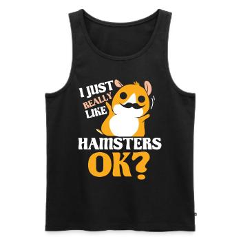 I just like hamster very much owner cute pet - Men's Premium Organic Tank Top - black - Front - Michal (187cm)