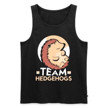 Team Hedgehog Cute Pet Sayings - Men's Premium Organic Tank Top - black - Front - AI Model Male 178 light (178cm)