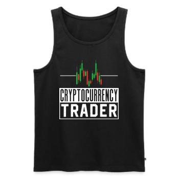 Cryptocurrency Trader Crypto Crypto - Débardeur bio Premium Homme - noir - Devant - Michal (187cm)