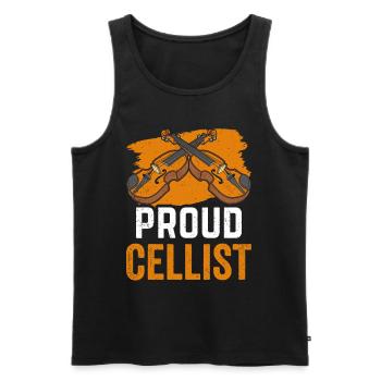Proud cellist Musician Cello cellist cello - Men's Premium Organic Tank Top - black - Front - AI Model Male 178 light (178cm)
