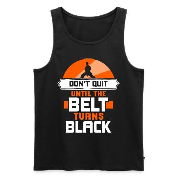 Do not give up until the belt turns black Gur MMA - Men's Premium Organic Tank Top - black - Front - Michal (187cm)