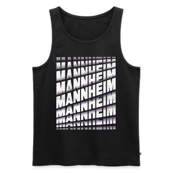 Mannheim Deutschland Stadt Schrift Skyline Heimat - Männer Premium Bio Tank Top - Schwarz - Vorne - AI Model Male 178 light (178cm)
