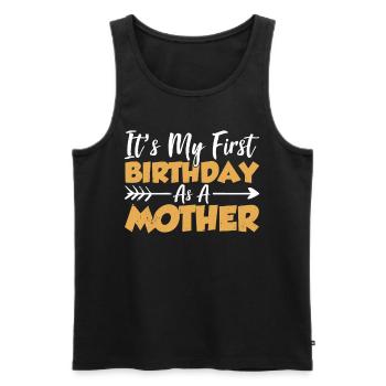 C’est mon premier anniversaire en tant que maman maman - Débardeur bio Premium Homme - noir - Devant - Michal (187cm)