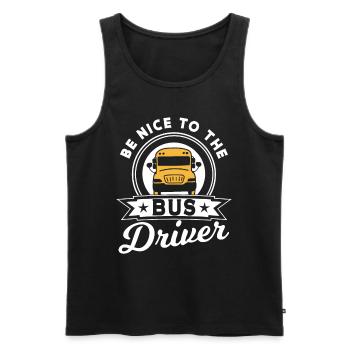 Be nice to the bus driver Bus driving coach - Men's Premium Organic Tank Top - black - Front - AI Model Male 178 light (178cm)