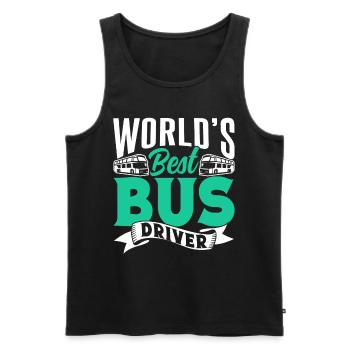 The best bus driver in the world Bus driving Coach - Men's Premium Organic Tank Top - black - Front - AI Model Male 178 light (178cm)