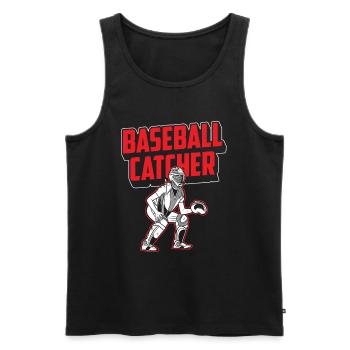Baseball Catcher Baseball Catcher Player Hobby - Men's Premium Organic Tank Top - black - Front - AI Model Male 178 light (178cm)