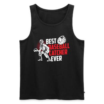 Best Baseball Catcher Ever Catcher Hobby - Men's Premium Organic Tank Top - black - Front - AI Model Male 178 light (178cm)