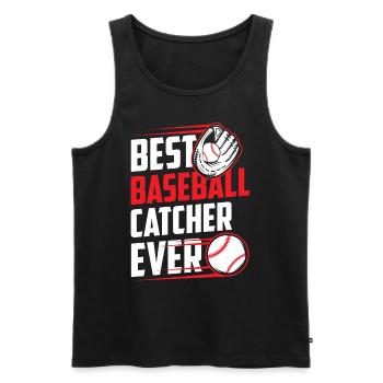 Best Baseball Catcher Ever Hobby Catcher - Men's Premium Organic Tank Top - black - Front - AI Model Male 178 light (178cm)