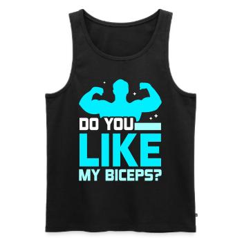 Magst Du Meinen Bizeps Muskeln Curls Sprüche - Männer Premium Bio Tank Top - Schwarz - Vorne - AI Model Male 178 light (178cm)