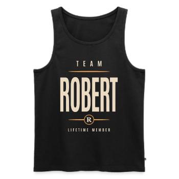 Robert Personalized Name - Funny Robert - Men's Premium Organic Tank Top - black - Front - AI Model Male 178 light (178cm)