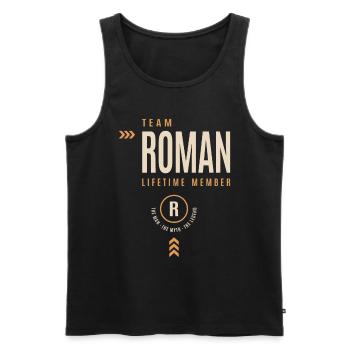 Roman Personalized Name - Funny Roman - Men's Premium Organic Tank Top - black - Front - Michal (187cm)