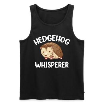 Hérisson Whisperer Dictons Pet Cute - Débardeur bio Premium Homme - noir - Devant - Michal (187cm)