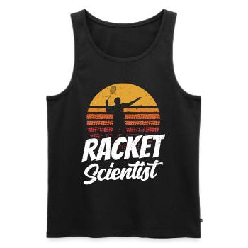 Schläger Wissenschaftler Racket Scientist - Männer Premium Bio Tank Top - Schwarz - Vorne - AI Model Male 178 light (178cm)
