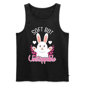 Soft But Unstoppable - Men's Premium Organic Tank Top - black - Front - Michal (187cm)
