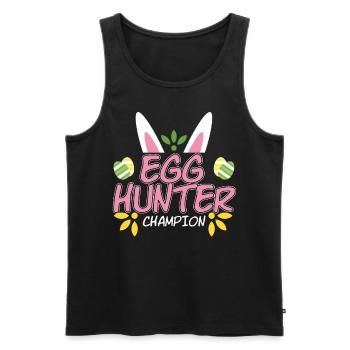 Egg Hunter Champion Easter Lover - Men's Premium Organic Tank Top - black - Front - Michal (187cm)