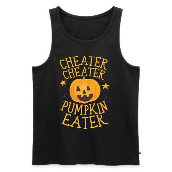 Cheater Pumpkin Eater - Men's Premium Organic Tank Top - black - Front - AI Model Male 178 light (178cm)