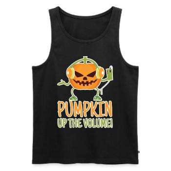 Pumpkin Up The Volume - Men's Premium Organic Tank Top - black - Front - AI Model Male 178 light (178cm)