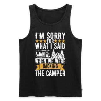 Camping Wohnmobil - Männer Premium Bio Tank Top - Schwarz - Vorne - Michal (187cm)