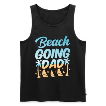 Beach visit Father Beach Beach Beach holiday - Men's Premium Organic Tank Top - black - Front - AI Model Male 178 light (178cm)