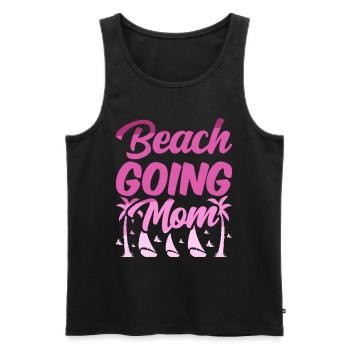 Beach visit mother beach holiday Beach beach - Men's Premium Organic Tank Top - black - Front - AI Model Male 178 light (178cm)