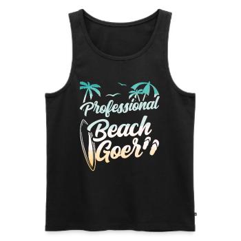 Professional Beach Visitor Holiday Beach Beach - Men's Premium Organic Tank Top - black - Front - AI Model Male 178 light (178cm)