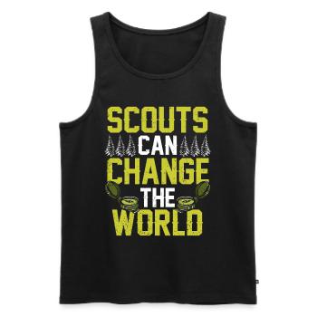Scouts can change the world Clan sayings - Men's Premium Organic Tank Top - black - Front - Michal (187cm)