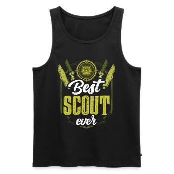 Meilleur scout de tous les temps Clan du camp de tentes - Débardeur bio Premium Homme - noir - Devant - Michal (187cm)