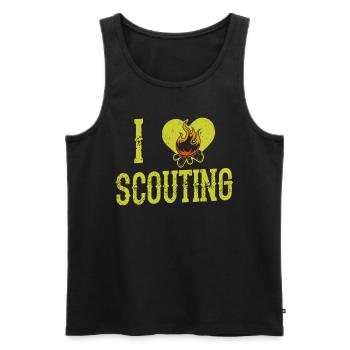 I Love Scouts Camp Scouting Family - Men's Premium Organic Tank Top - black - Front - AI Model Male 178 light (178cm)