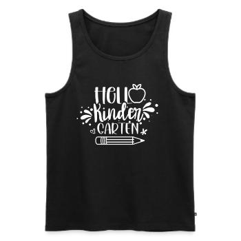 Hello Kindergarten Children Sweet Humor Sayings - Men's Premium Organic Tank Top - black - Front - Michal (187cm)