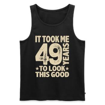 Funny 49th Birthday Age 49 Years Old - Men's Premium Organic Tank Top - black - Front - Michal (187cm)