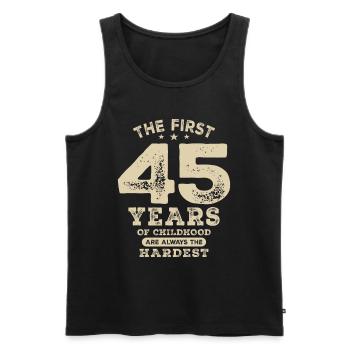 Funny 45th Birthday Age 45 Years Old - Men's Premium Organic Tank Top - black - Front - Michal (187cm)