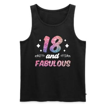 18 et fabuleuse fête dix-huit ans - Débardeur bio Premium Homme - noir - Devant - Michal (187cm)