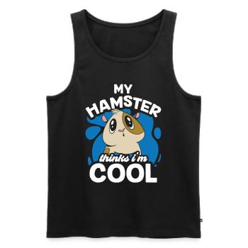 Mon hamster pense que je suis un animal de compagnie propriétaire cool - Débardeur bio Premium Homme - noir - Devant - Michal (187cm)