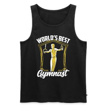 Der Beste Turner Der Welt Gymnast Gymnastik - Männer Premium Bio Tank Top - Schwarz - Vorne - AI Model Male 178 light (178cm)