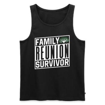 Survivant d’une réunion de famille Équipe Famille - Débardeur bio Premium Homme - noir - Devant - AI Model Male 178 light (178cm)