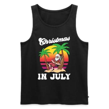 Weihnachten im juli Noël en juillet Humour Père Noël - Débardeur bio Premium Homme - noir - Devant - Michal (187cm)