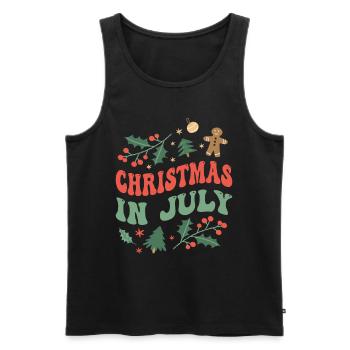 Weihnachten im Juli Noël en juillet Père Noël Humour - Débardeur bio Premium Homme - noir - Devant - Michal (187cm)