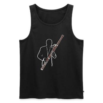 Bassoon Player Simple Drawing with a Colorful - Männer Premium Bio Tank Top - Schwarz - Vorne - AI Model Male 178 light (178cm)
